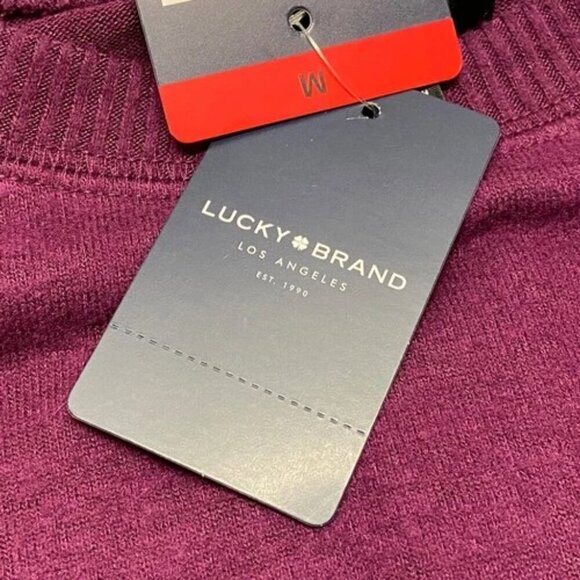 Lucky Brand Women's Cozy Knit Sweater Medium Potent Purple Crewneck Top NWT - Picture 8 of 8